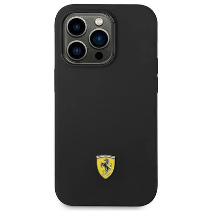 Ferrari FEHCP14LSIBBK iPhone 14 Pro 6.1&quot; black/black hardcase Silicone Metal Logo_2