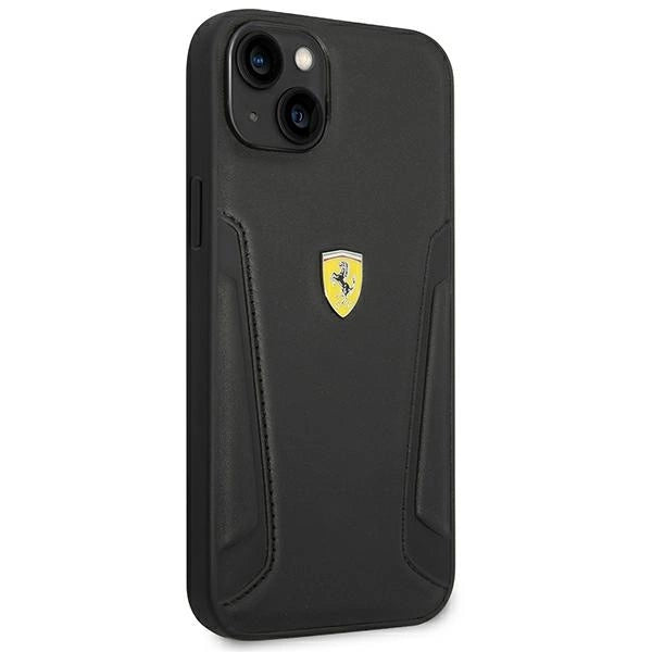 Ferrari FEHCP14MRBUK iPhone 14 Plus 6.7" black/black hardcase Leather Stamp Sides_3