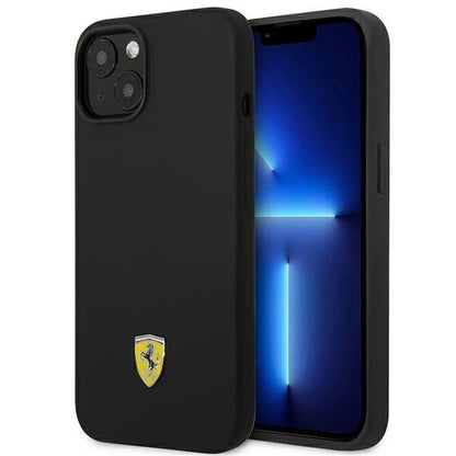 Ferrari FEHCP14SSIBBK iPhone 14 6.1" black/black hardcase Silicone Metal Logo_0