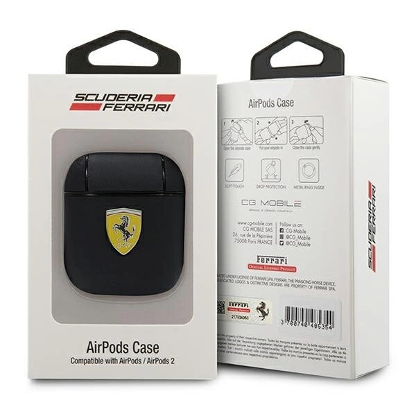 Ferrari FESA2LEBK AirPods cover black/black On Track Leather_3