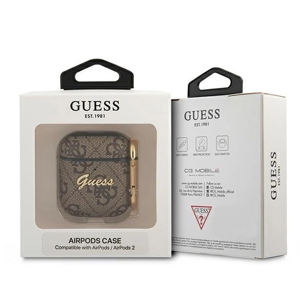 Guess GUA24GSMW AirPods cover brown / brown 4G Script Metal Collection_2
