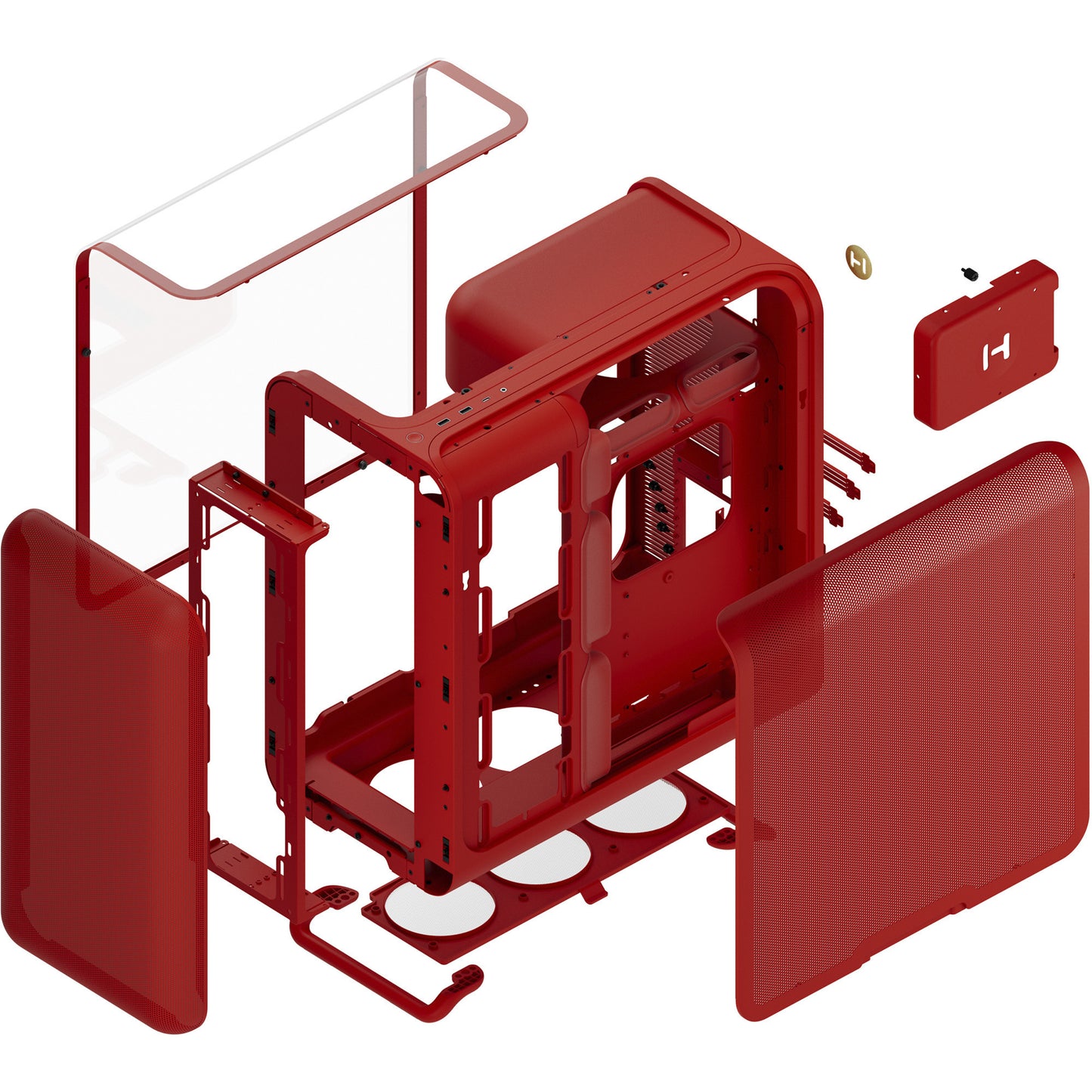 Caixa ATX HYTE X50 Red Midi-Tower Vidro Temperado