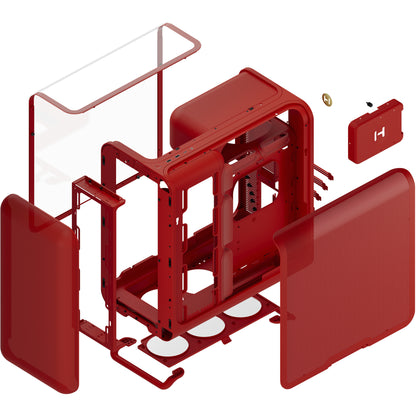 Caixa ATX HYTE X50 Red Midi-Tower Vidro Temperado