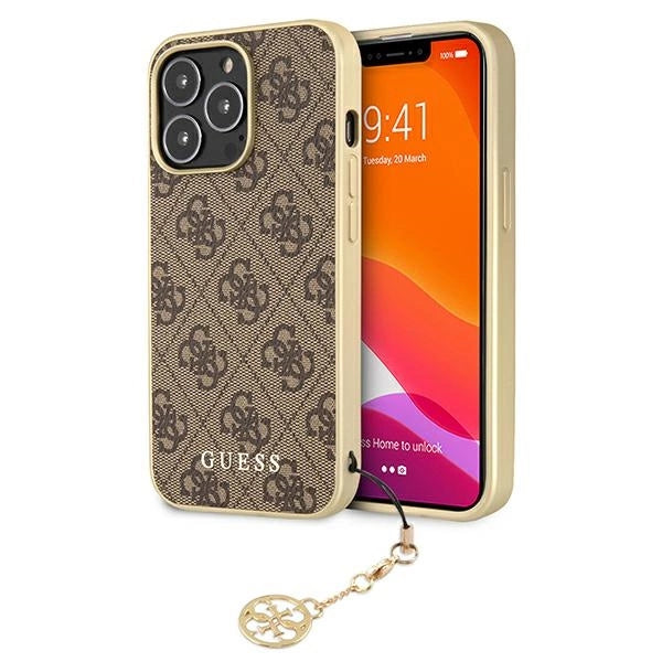 Guess GUHCP13LGF4GBR iPhone 13 Pro / 13 6.1 "brown / brown hardcase 4G Charms Collection_0