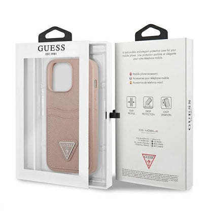 Guess GUHCP13LPSATPP iPhone 13 Pro / 13 6.1 &quot;pink / pink hardcase SaffianoTriangle Logo Cardslot_7