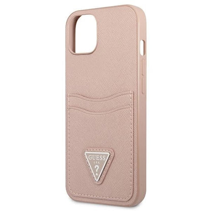 Guess GUHCP13MPSATPP iPhone 13 6.1 "pink / pink hardcase SaffianoTriangle Logo Cardslot_5