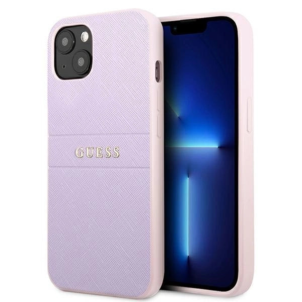 Guess GUHCP13SPSASBPU iPhone 13 mini 5,4 &quot;purple / purple Saffiano Hot Stamp &amp; Metal Logo_0