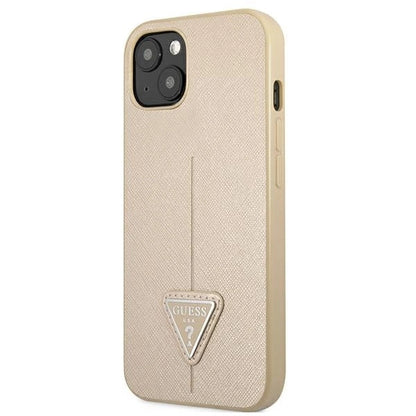 Guess GUHCP13SPSATLE iPhone 13 mini 5,4 "beige / beige hardcase SaffianoTriangle Logo_1