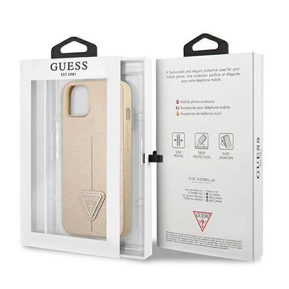 Guess GUHCP13SPSATLE iPhone 13 mini 5,4 "beige / beige hardcase SaffianoTriangle Logo_7