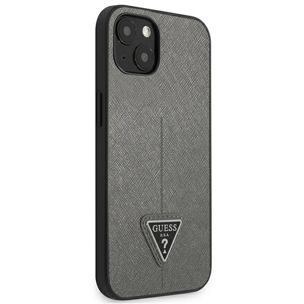 Guess GUHCP13SPSATLG iPhone 13 mini 5,4 "silver / silver hardcase SaffianoTriangle Logo_3