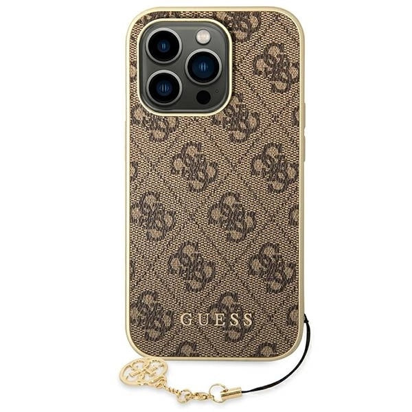 Guess GUHCP14LGF4GBR iPhone 14 Pro 6.1 &quot;brown / brown hardcase 4G Charms Collection_1