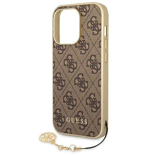 Guess GUHCP14LGF4GBR iPhone 14 Pro 6.1 &quot;brown / brown hardcase 4G Charms Collection_4