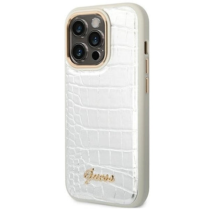 Guess Croco Collection case for iPhone 14 Pro 6.1" - silver_1