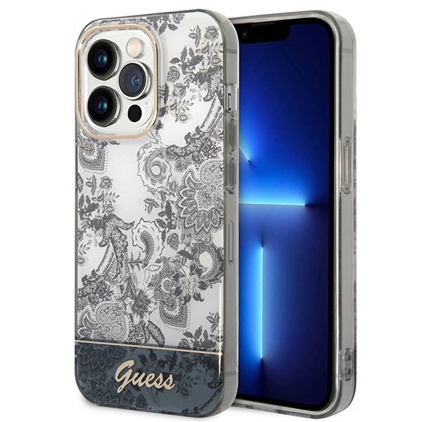 Guess GUHCP14LHGPLHG iPhone 14 Pro 6.1" grey/grey hardcase Porcelain Collection_0