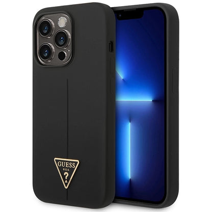 Guess GUHCP14LSLTGK iPhone 14 Pro 6.1" black/black hardcase Silicone Triangle_0