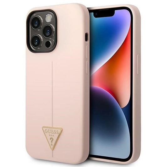 Guess GUHCP14LSLTGP iPhone 14 Pro 6.1" pink/pink hardcase Silicone Triangle_0