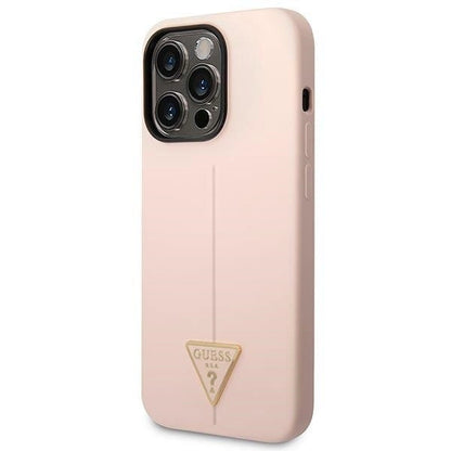 Guess GUHCP14LSLTGP iPhone 14 Pro 6.1" pink/pink hardcase Silicone Triangle_1