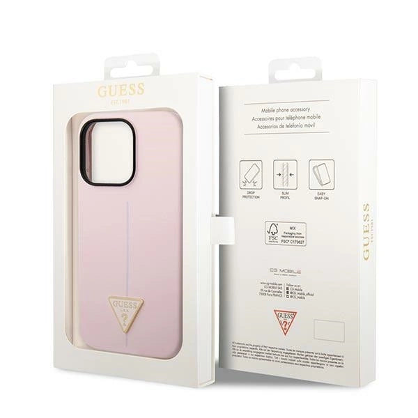 Guess Silicone Triangle iPhone 14 Pro 6.1" Case - Purple_7