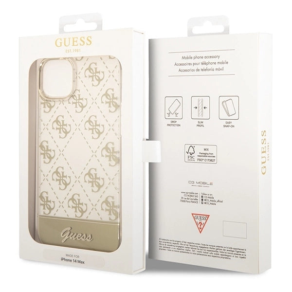 Guess GUHCP14MHG4MHG iPhone 14 Plus 6.7 "gold / gold hardcase 4G Pattern Script_7