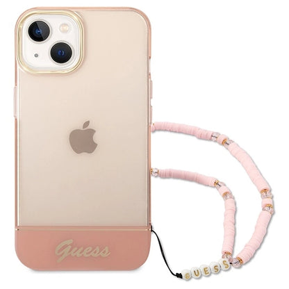 Guess GUHCP14MHGCOHP iPhone 14 Plus 6.7" pink/pink hardcase Translucent Pearl Strap_1