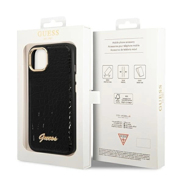 Guess GUHCP14MHGCRHK iPhone 14 Plus 6.7 "black / black hardcase Croco Collection_7