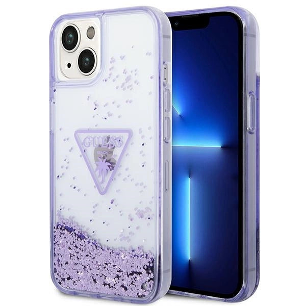 Guess Liquid Glitter Palm Collection case for iPhone 14 Plus 6.7" - purple_0