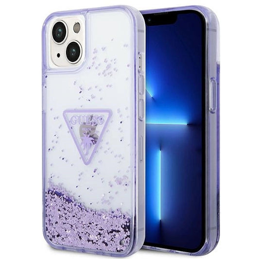 Guess Liquid Glitter Palm Collection case for iPhone 14 Plus 6.7&quot; - purple_0