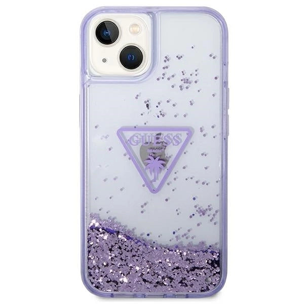 Guess Liquid Glitter Palm Collection case for iPhone 14 Plus 6.7" - purple_2