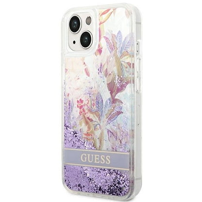 Guess GUHCP14MLFLSU iPhone 14 Plus 6.7 &quot;violet / purple hardcase Flower Liquid Glitter_1