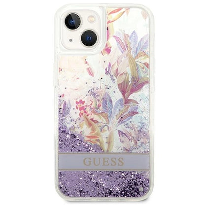 Guess GUHCP14MLFLSU iPhone 14 Plus 6.7 &quot;violet / purple hardcase Flower Liquid Glitter_2