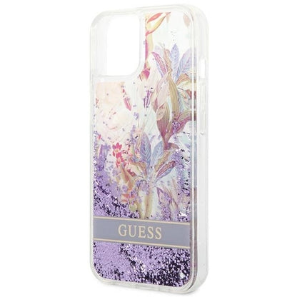 Guess GUHCP14MLFLSU iPhone 14 Plus 6.7 &quot;violet / purple hardcase Flower Liquid Glitter_5