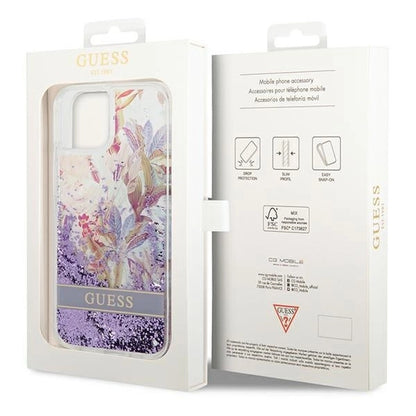 Guess GUHCP14MLFLSU iPhone 14 Plus 6.7 &quot;violet / purple hardcase Flower Liquid Glitter_7