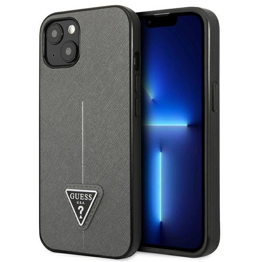 Guess GUHCP14MPSATLG iPhone 14 Plus 6.7 &quot;silver / silver hardcase SaffianoTriangle Logo_0