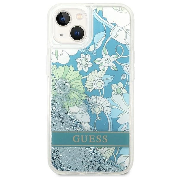 Guess GUHCP14SLFLSN iPhone 14 6.1 "green / green hardcase Flower Liquid Glitter_2