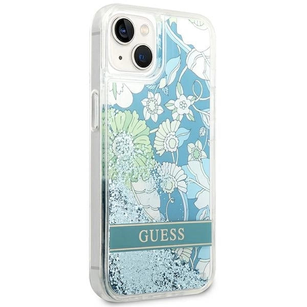 Guess GUHCP14SLFLSN iPhone 14 6.1 "green / green hardcase Flower Liquid Glitter_3