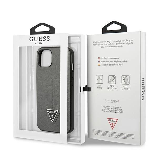 Guess GUHCP14SPSATLG iPhone 14 6.1 "silver / silver hardcase SaffianoTriangle Logo_7