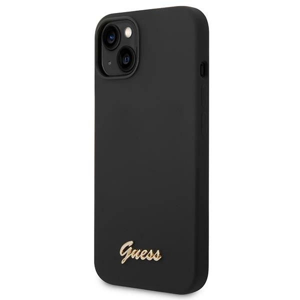 Guess GUHCP14SSLSMK iPhone 14 6.1&quot; black/black hard case Silicone Vintage Gold Logo_1