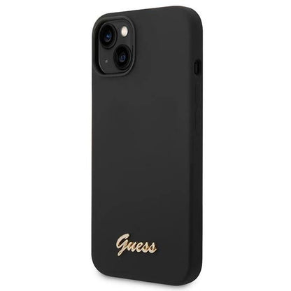 Guess GUHCP14SSLSMK iPhone 14 6.1&quot; black/black hard case Silicone Vintage Gold Logo_1