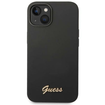 Guess GUHCP14SSLSMK iPhone 14 6.1&quot; black/black hard case Silicone Vintage Gold Logo_2