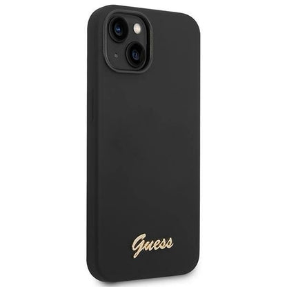 Guess GUHCP14SSLSMK iPhone 14 6.1&quot; black/black hard case Silicone Vintage Gold Logo_3