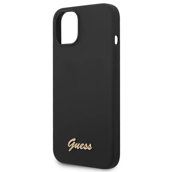 Guess GUHCP14SSLSMK iPhone 14 6.1&quot; black/black hard case Silicone Vintage Gold Logo_5