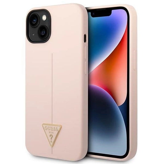 Guess GUHCP14SSLTGP iPhone 14 6.1&quot; pink/pink hardcase Silicone Triangle_0