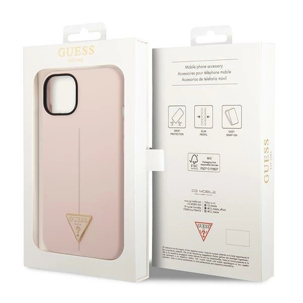Guess GUHCP14SSLTGP iPhone 14 6.1&quot; pink/pink hardcase Silicone Triangle_7