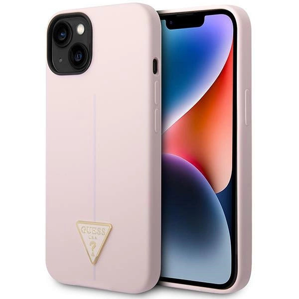Guess Silicone Triangle Case for iPhone 14 6.1" - Purple_0