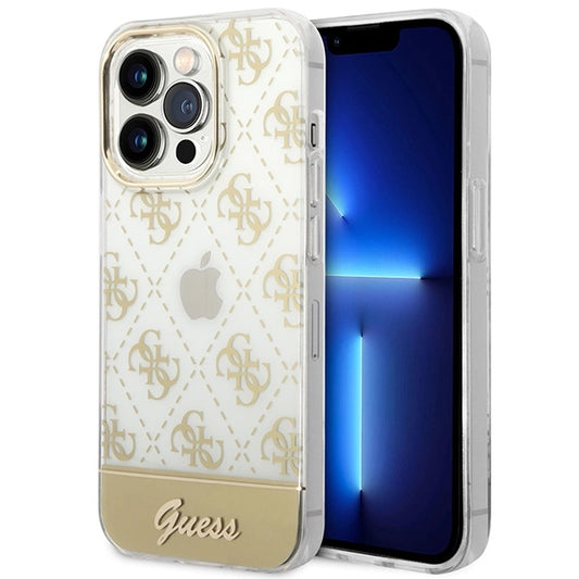 Guess GUHCP14XHG4MHG iPhone 14 Pro Max 6.7 "gold / gold hardcase 4G Pattern Script_0