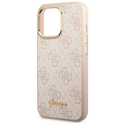 Guess 4G Vintage Gold Logo case for iPhone 14 Pro Max - pink_5