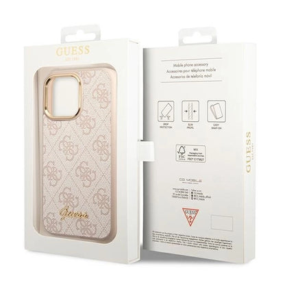 Guess 4G Vintage Gold Logo case for iPhone 14 Pro Max - pink_7