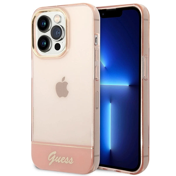 Guess Translucent iPhone 14 Pro Max 6.7" Case - Pink_0