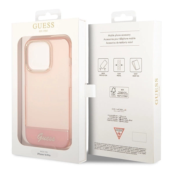 Guess Translucent iPhone 14 Pro Max 6.7" Case - Pink_7