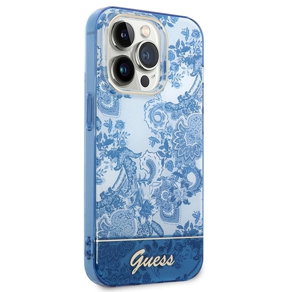 Guess GUHCP14XHGPLHB iPhone 14 Pro Max 6.7&quot; blue/blue hardcase Porcelain Collection_3
